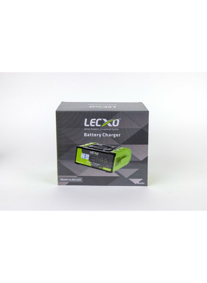 ليكسو شاحن بطاريات ذكي BC1220 – 12V / 24V، حتى 20Ah، إصلاح ذكي، شاشة رقمية - Image 3